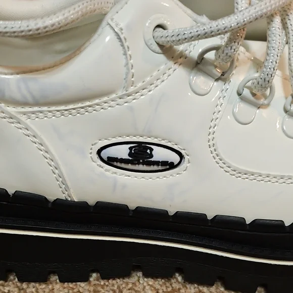 Women's White Chunky Sneakers - Picture 2 of 4